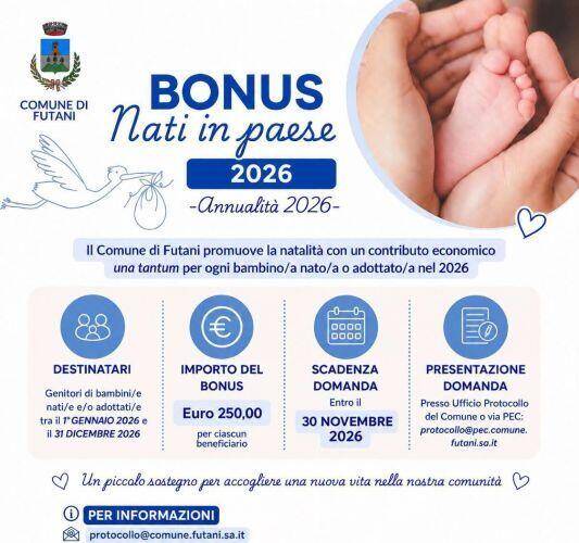 Bonus nati in paese 2026